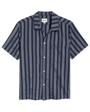 Rhythm Harbor Stripe Button-Up Shirt - Blue