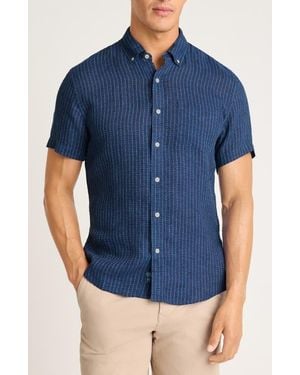 Bonobos Slim Fit Striped Linen Shirt - Blue