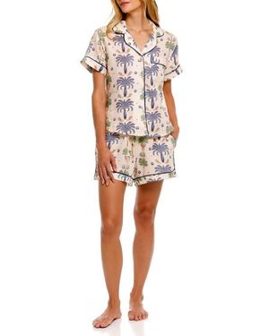The Lazy Poet Nina Linen Short Pajamas - White