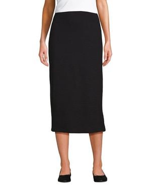 Lands' End Starfish Side Zip Midi Skirt - Black