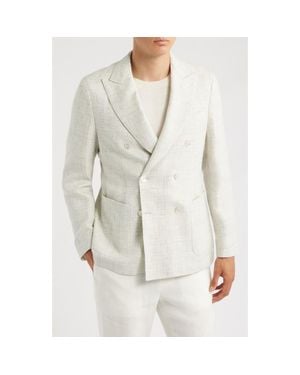 BOSS Hanry Linen & Virgin Wool Jacket - Natural