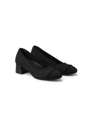 VIVAIA Almond-Toe Chunky Heels - Black