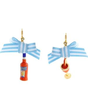 Betsey Johnson Mismatched Cocktail Earrings - Blue