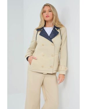 Anatomie Lexie Performance Cotton & Nylon Reversible Trench Jacket - Natural