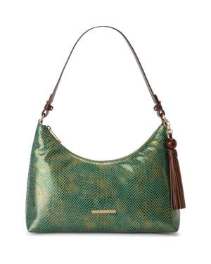 Brahmin Olivia Lizard Embossed Leather Shoulder Bag - Green