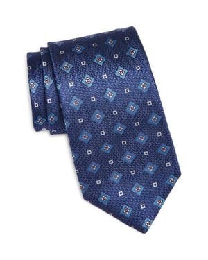 Canali Medallion Silk Tie - Blue