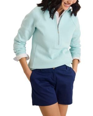 Tommy Bahama New Aruba Stretch Cotton Half Zip Pullover - Blue