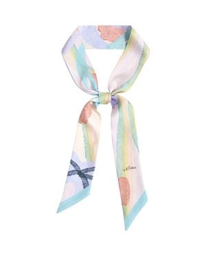 Lost Pattern Ethereal Mirage Silk Twill Skinny Scarf - Blue