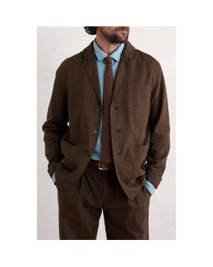 Seasalt Cornwall Tollgate Linen & Organic Cotton Blazer - Brown