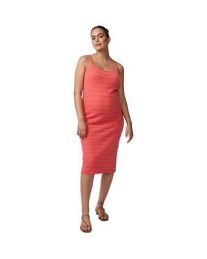 Ingrid & Isabel Pointelle Knit Maternity Midi Slip Dress - Red