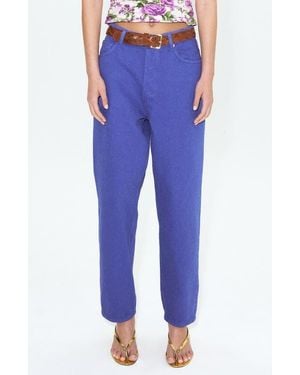 Mango Featuring Hailey Bieber Mom Fit Jeans - Blue