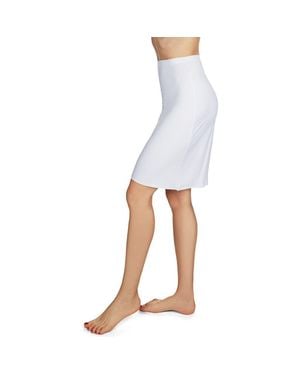 Memoi High Waist Bonded Half Slip Skirt - White