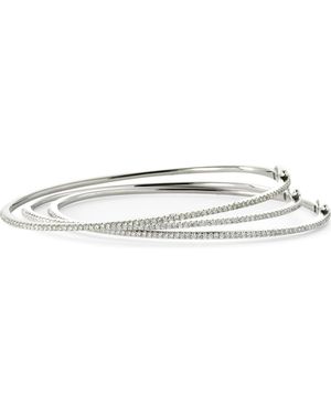 Bony Levy Skinny Stackable Diamond Bangle - White
