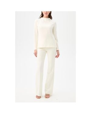 Trina Turk Baz High Neck Suiting Top - White
