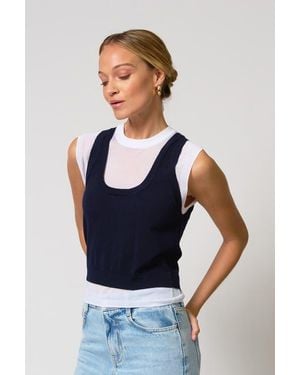 Central Park West Coen Double Layer Sweater - Blue