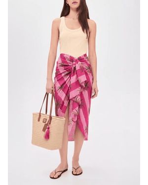 Guadalupe Luciana Palm Pareo Skirt - Pink
