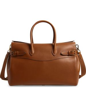 Ralph Lauren Bedford Calfskin Leather Duffle Bag - Brown