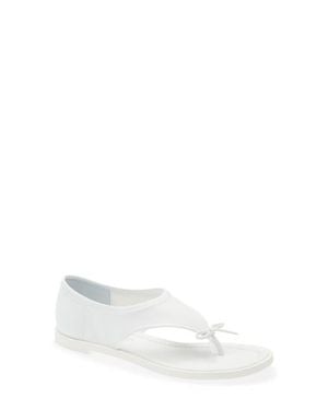 Sandy Liang Clark Bow Thong Sandal - White
