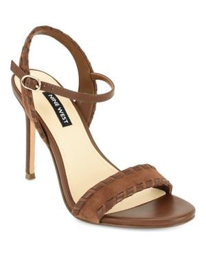 Nine West Maora Ankle Strap Stiletto Sandal - Metallic