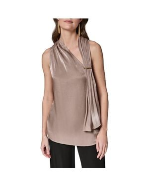 Donna Karan Asymmetric Sleeveless Top - Brown