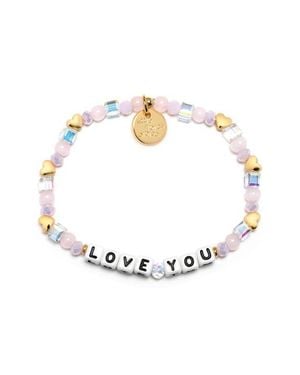 Little Words Project Love You Beaded Stretch Bracelet - White