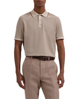 Bugatchi Three Button Cotton Polo - Multicolor