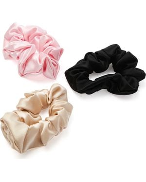 BLISSY 3-Pack Silk Scrunchies - Black