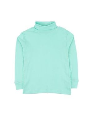 Leveret Kids Long Sleeve Cotton Turtleneck Shirt - Green
