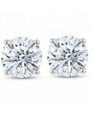 Bliss Diamond Certified 3Ct Tw Diamond Studs 14K Screw Backs Lab Grown - Blue