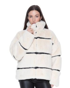 Blue Revival Mob Wife Unreal Leather Fur Jacket - White