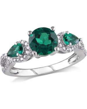 Julianna B Gemstone & Diamond 3-Stone Ring - Green