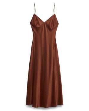 Mango Satin Slipdress - Brown