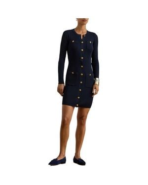 Ralph Lauren Chaynen Long Sleeve Rib Body-Con Minidress - Blue