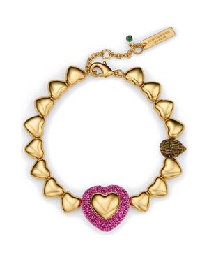 Kurt Geiger Pavé Crystal Heart Flex Bracelet - Metallic