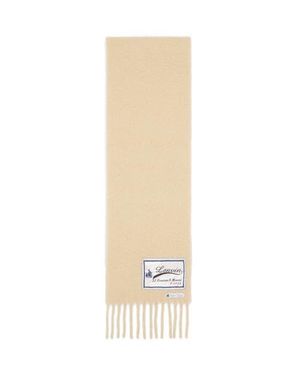 Lanvin Fringed Wool Scarf With 22 Faubourg Label - White