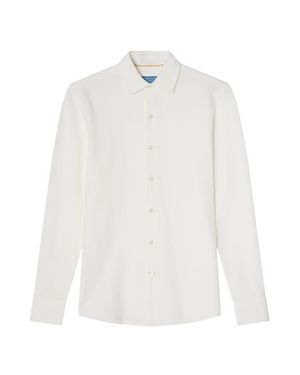 Robert Talbott Foster Long Sleeve Pique Knit Shirt - White