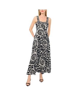 Vince Camuto Printed Square Neck Maxi Sundress - Natural