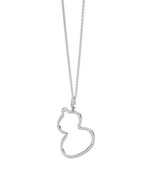 Qeelin Medium Wulu Diamond Pendant Necklace - White