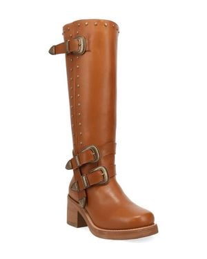 Dingo Fillmore Studded Knee High Boot - Brown