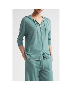 Eleventy Avalon Travel Merino Wool Full Zip Hoodie - Green