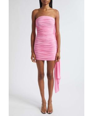 Alexander Wang Asymmetric Ruched Strapless Minidress - Pink