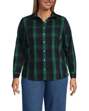 Lands' End No Iron Supima Cotton Long Sleeve Shirt - Green