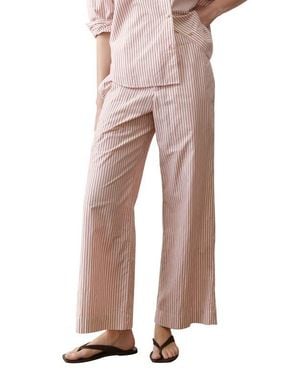 Marine Layer Marisol Pima Cotton Wide Leg Pants - Natural