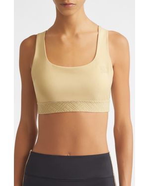 Burberry Alana Ekd Check Detail Sports Bra - Natural