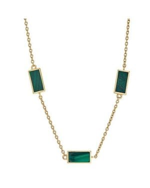 Jan Leslie Three Station Rectangle Dash Necklace - Metallic