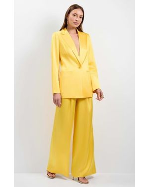 Trina Turk Giardino Satin Blazer - Yellow