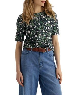 Seasalt Cornwall Poisson Print Organic Cotton T-Shirt - Blue