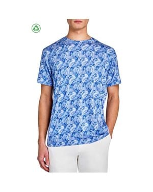 Con.struct Regular Fit Fish Headphones Recycled Performance Golf T-Shirt - Blue