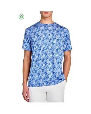 Con.struct Regular Fit Fish Headphones Recycled Performance Golf T-Shirt - Blue