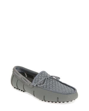 Swims Woven Driving Loafer - Gray
